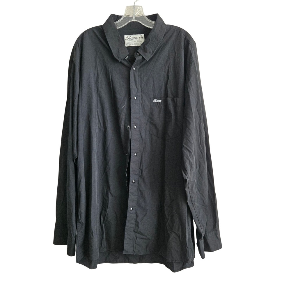 Dixxon 3X Shirt Men Black Excellent Signature Series Bamboo Blend Snap Front